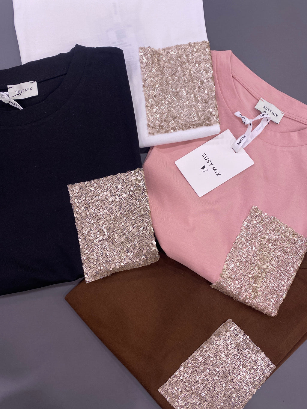 T-shirt Susy Mix Over Cotone Paiettes