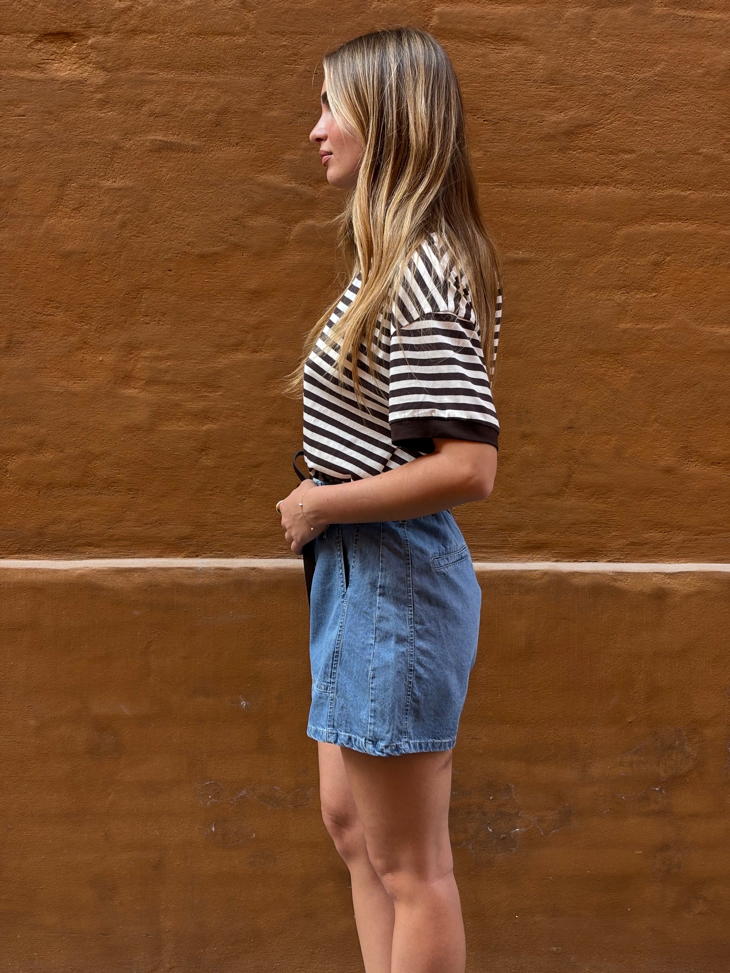 Short Susy Mix Jeans Leggero con Cintura