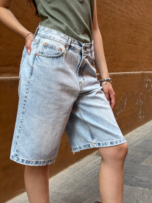 Bermuda Tensione in Jeans Chiaro