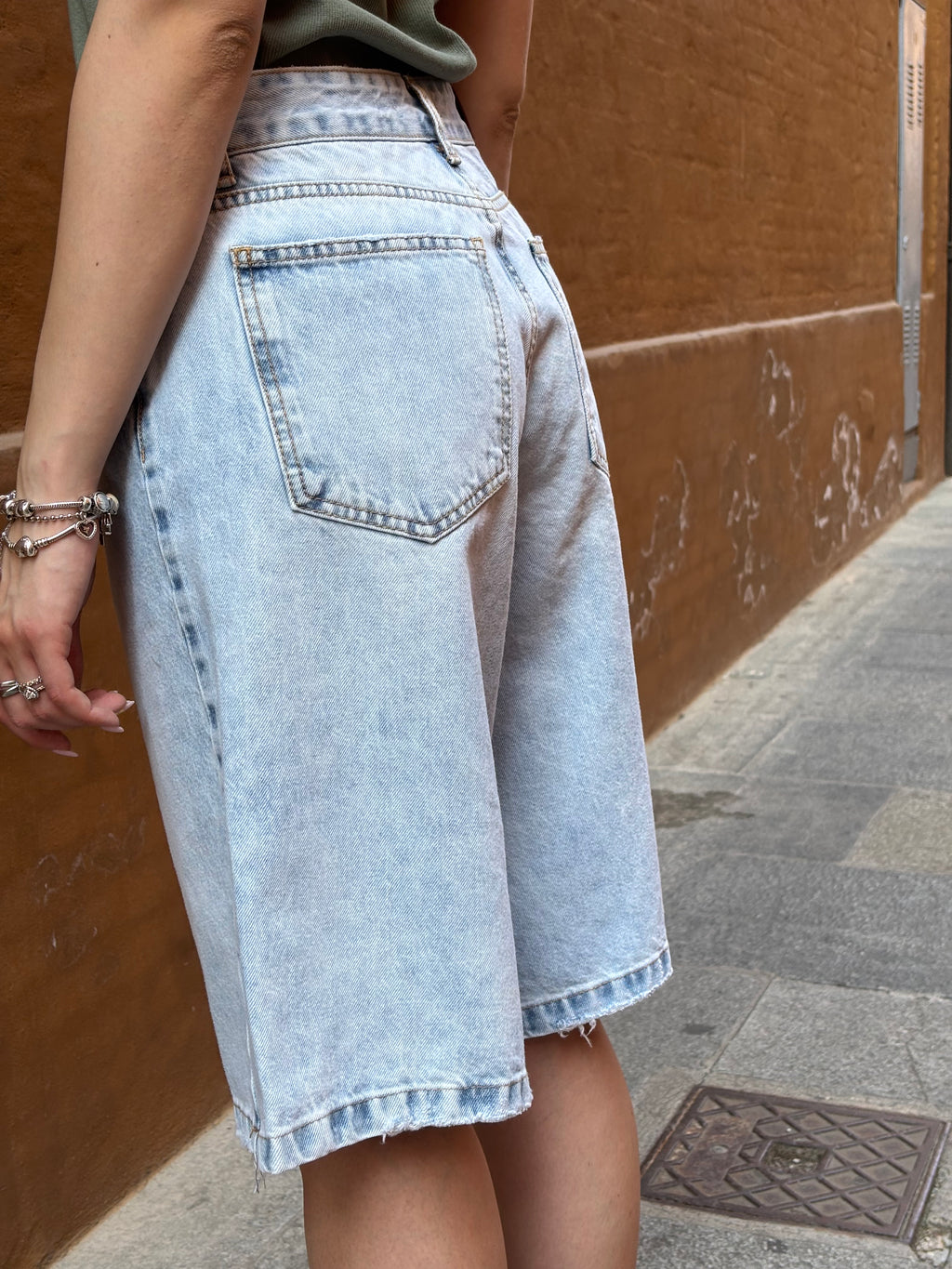 Bermuda Tensione in Jeans Chiaro