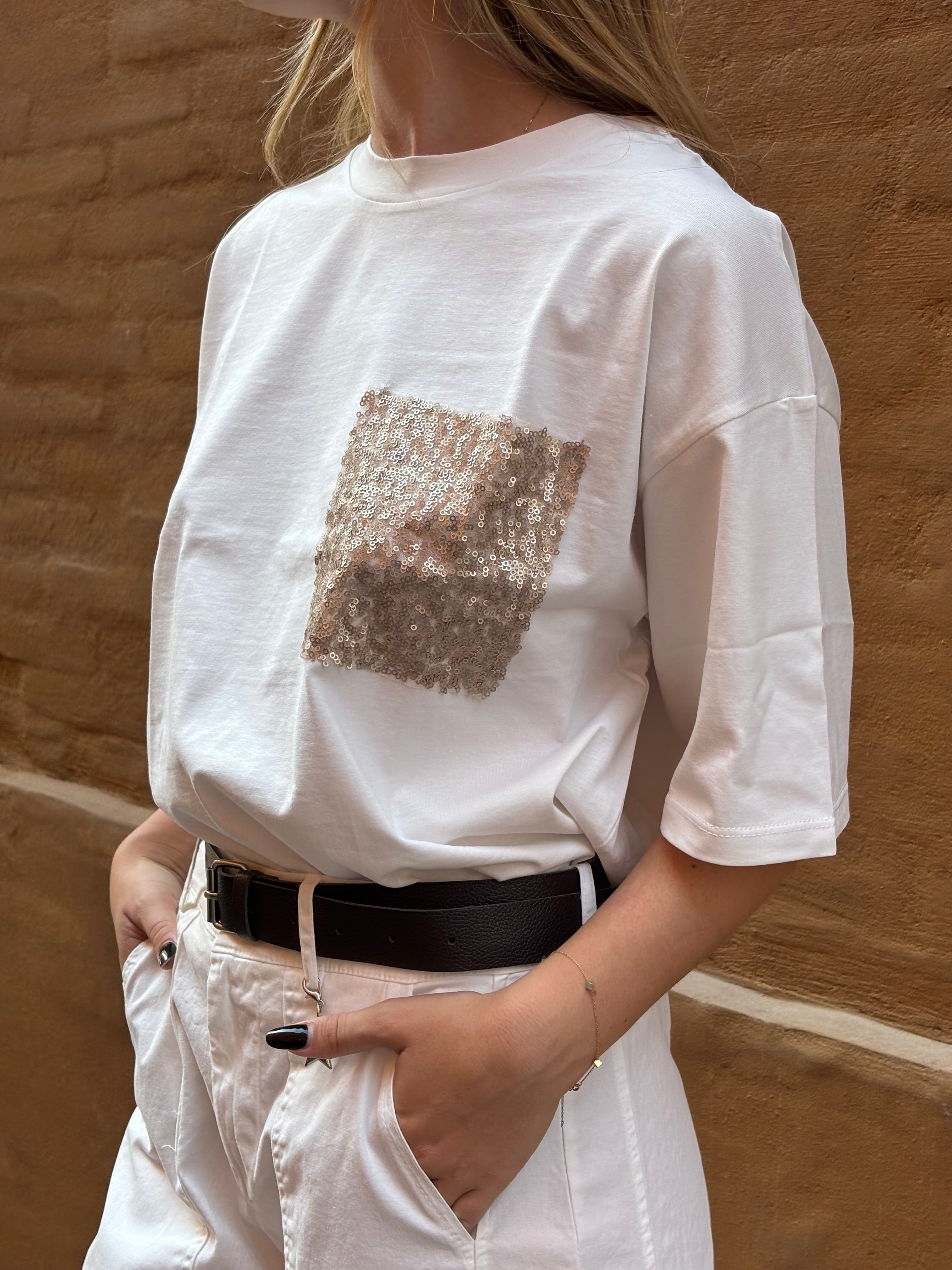 T-shirt Susy Mix Over Cotone Paiettes