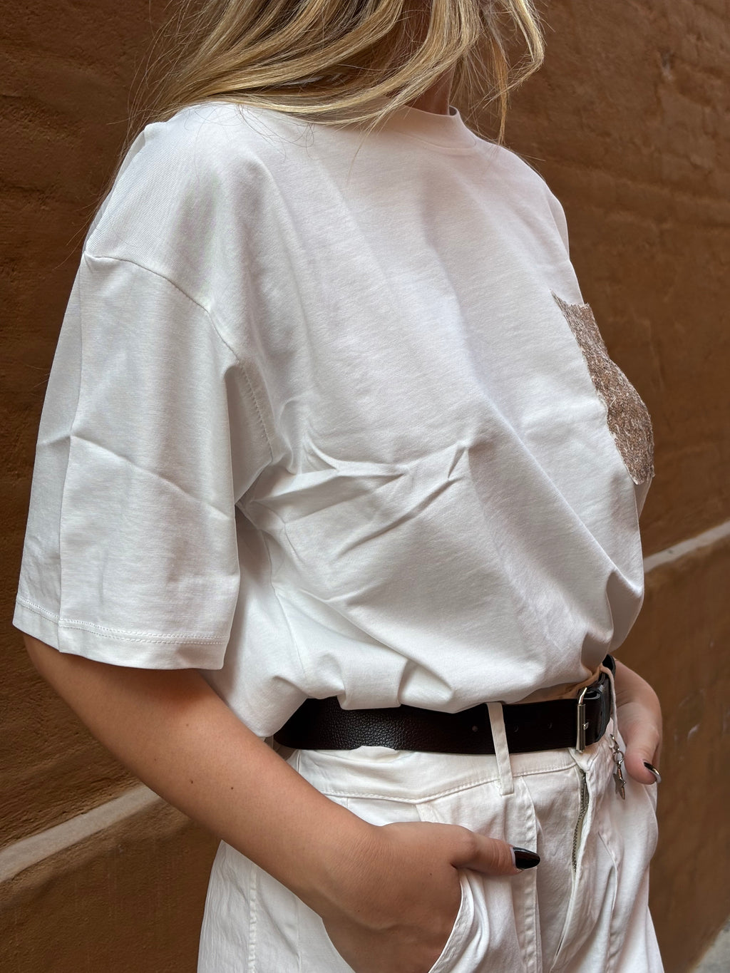 T-shirt Susy Mix Over Cotone Paiettes