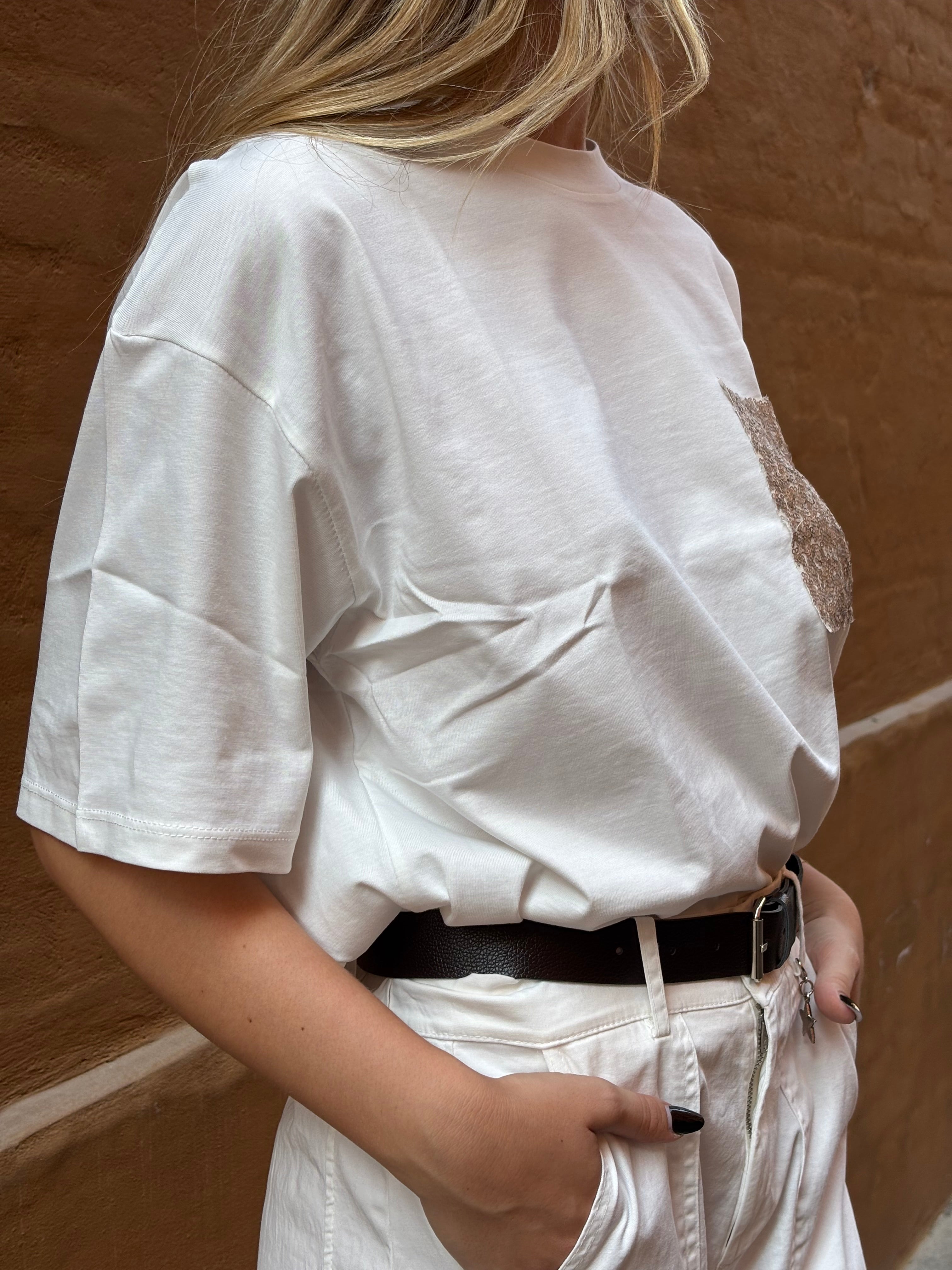 T-shirt Susy Mix Over Cotone Paiettes