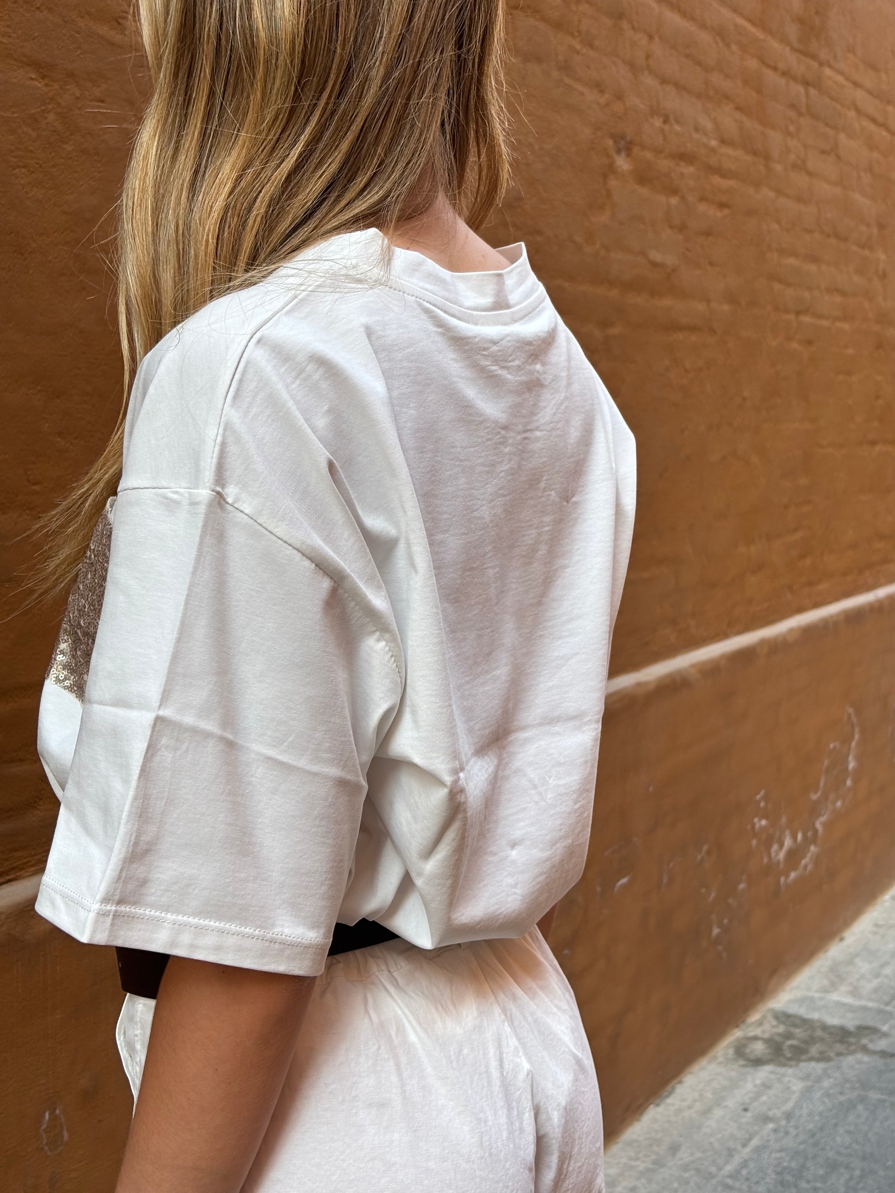 T-shirt Susy Mix Over Cotone Paiettes